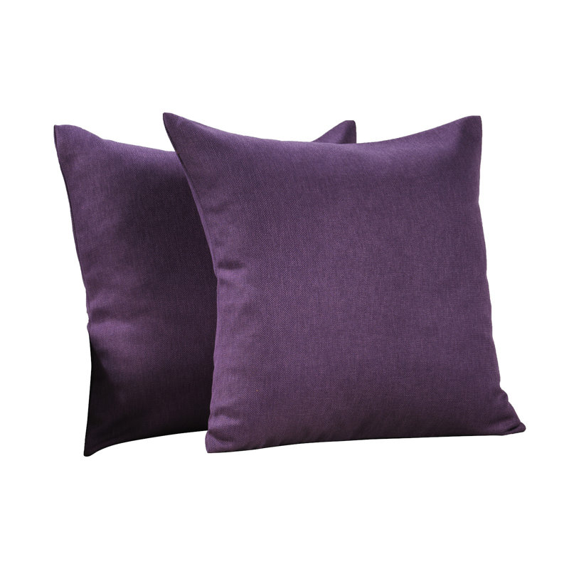 Housses de coussin rectangulaires en lin uni, Mauve