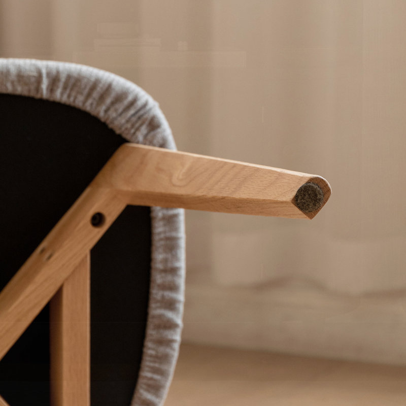 Ensemble de 2 chaises de table en bois, Bois naturel, Gris