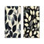 Feuilles noires et beiges douces I - art mural floral 2 panneaux-1562948025-1562948024