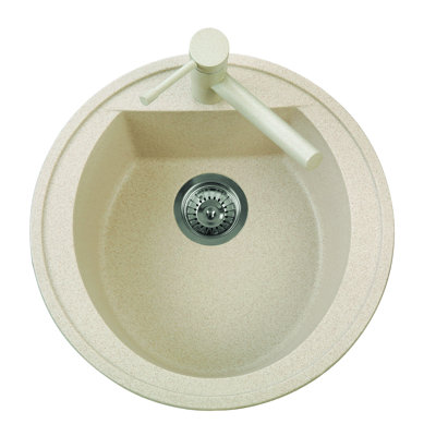 Belfry Kitchen Blanca 470mm W Single Bowl Granite Drop-In Kitchen Sink with 1 Faucet Hole