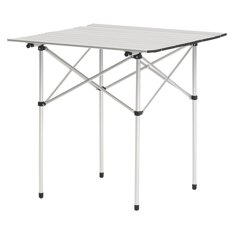Table de camping pliante en aluminium, H 4,23 po x l 29,11 po x P 8,44 po, Argent