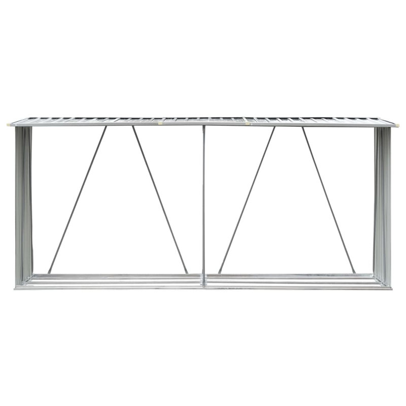 330cm W x 84cm D Metal Log Store, Green
