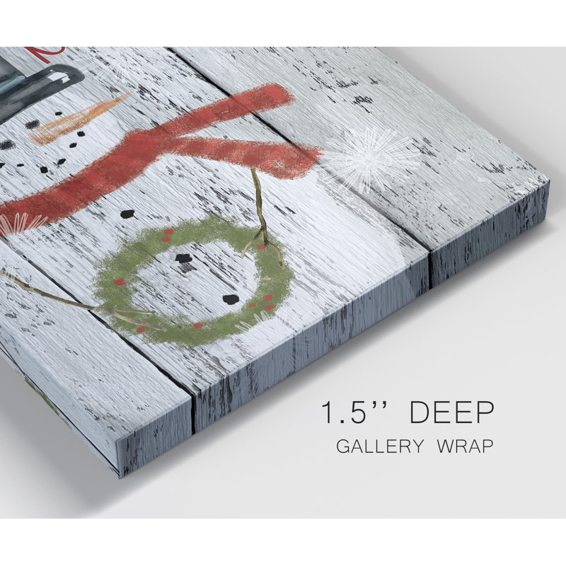 «Let It Snow Snowman», ensemble de 2 reproductions d'art textuel, H 12 po x l 16 po x P 1 po, Toile tendue, Pas de tapis