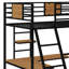 Un lit mezzanine simple avec un bureau en forme de L et une armoire intégrée-106590177