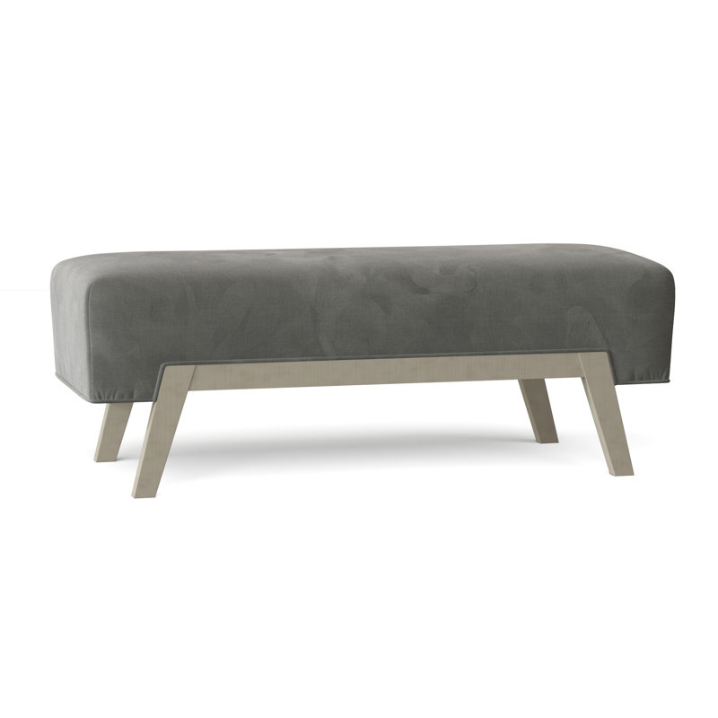 Lorain Upholstered Bench, Pewter (9953 65), Almond Buff