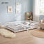 Lit plateforme simple en bois de pin massif avec garde-corps de sécurité, cadre de lit au sol avec ouverture centrale pour la décoration de chambre d'enfant-1629720202