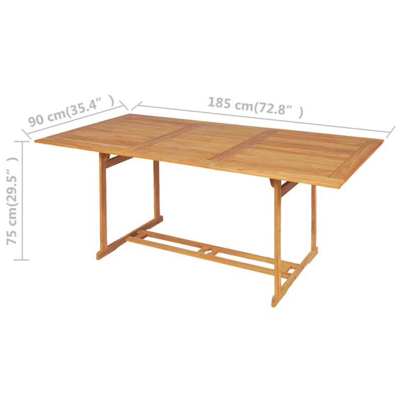 Ladwig 8 - Person Teak Patio Dining Set with Rectangular Table