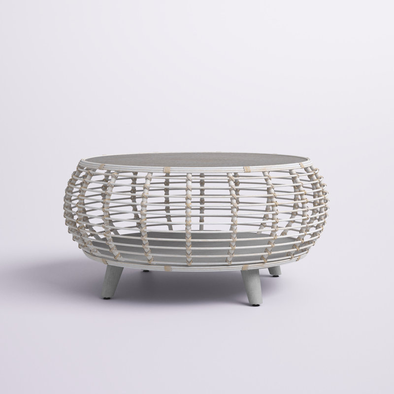 Costas Single Coffee Table, White Wash