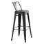 Ensemble de 2 tabourets de bar industriels, sièges de bar en métal d'une hauteur de 30 pouces avec dossier baquet, finition noire-130633193-130633195-130633196