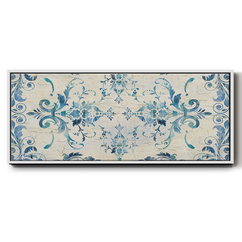 Border Damask- Framed Canvas, 8" H x 20" W