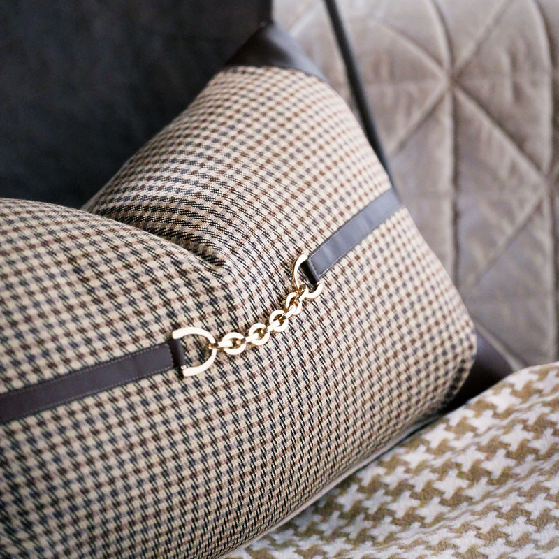 Equestrian Appliqued Reversible Throw Pillow, Faux down