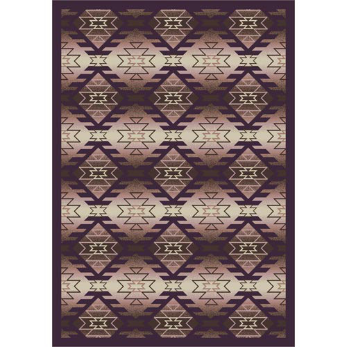 Mauve/Ivoire Tapis décoratif, Rectangle 5 pi 4 po x 7 pi 8 po