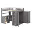 Lit mezzanine avec tiroirs, bureau et garde-robe-106491189