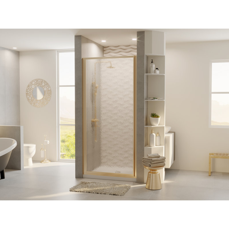 Legend Series - W x 68'' H Door Framed Shower Door with No, Obscure, Brushed Nickel
