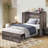 Wilkinson Farmhouse Twin Murphy Bed With Large Storage Drawer & Charging Station, Gray-1018256842
