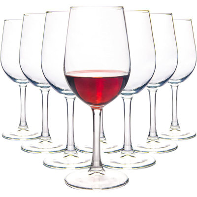 Ensemble de 8 verres à vin rouge, 12 oz, blanc et rouge, transparent, lavable au lave-vaisselle
