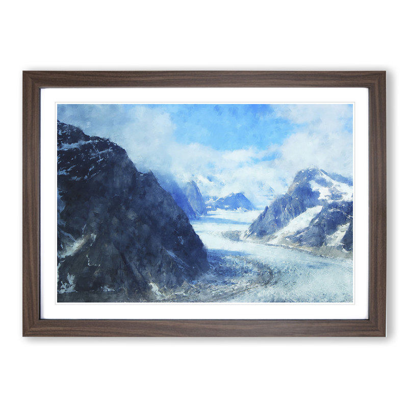 Mountain View Vol.3 - Picture Frame Painting, 27cm H x 36cm W x 2cm D, Walnut Framed