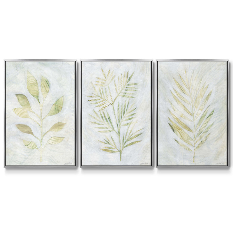 Breezy Fronds I 3 pièces, Argent, H 40 po x l 78 po