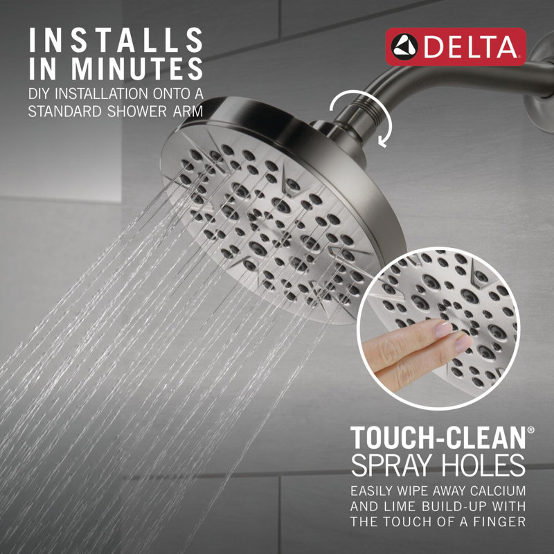 Multi Function Fixed Shower Head, Matte Black