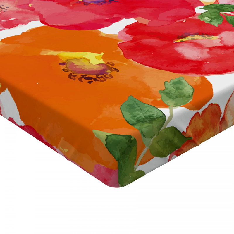 Microfiber Floral Fitted Sheet, Twin Fitted Sheet