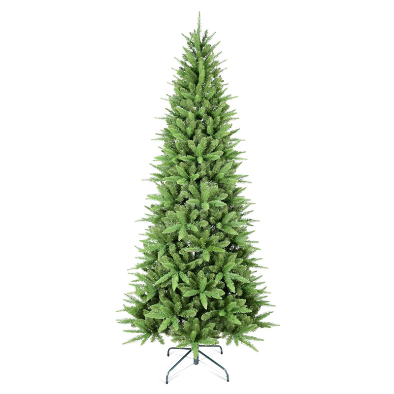 Arbre de Noël mince - pointes, branches en PE + PVC, conception à charnières pour une installation facile, support en métal stable - idéal pour les coins et les petits espaces