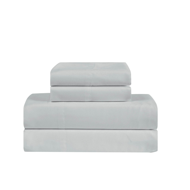 Ensemble de draps en microfibre antimicrobien Trely Calm, Gris, Ensemble de draps pour grand lit + un drap-housse 