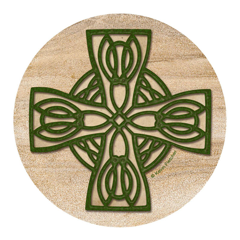 Celtic Cross 4-Pack Natural Sandstone Coasters
