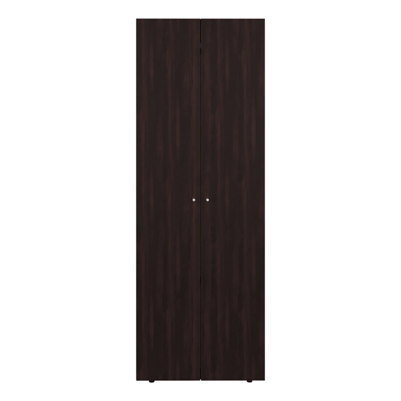 Armoire-penderie 2 portes, 4 tablettes, rangement vertical, H 66,9 po - Chambre