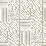 16.5' L x 20.5" W Geometric Peel and Stick Wallpaper Roll in Stone White