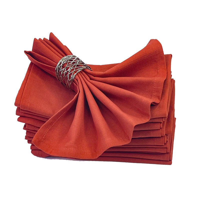 Serviette carrée 100% coton Taoran, Orange rouillé