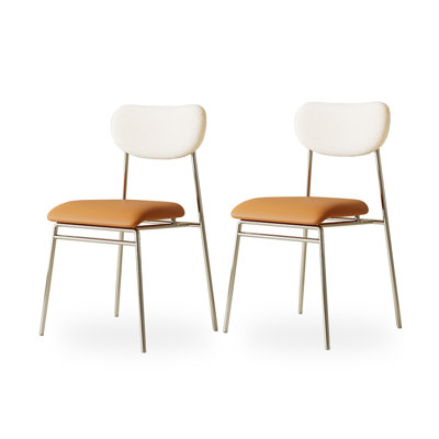 Modern And Simple Cream Style Silicone Leather Backrest Dining Chair