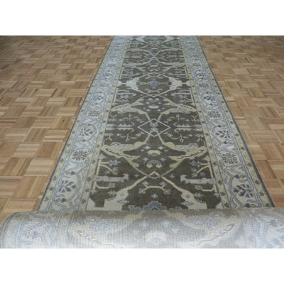 One-of-a-Kind 4'2" X 23'5" Runner Wool Area Rug in