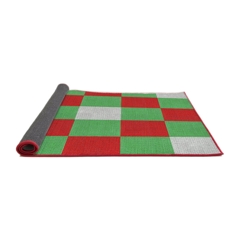 Tapis décoratif géométrique rouge Raulston, Rond 5 pi