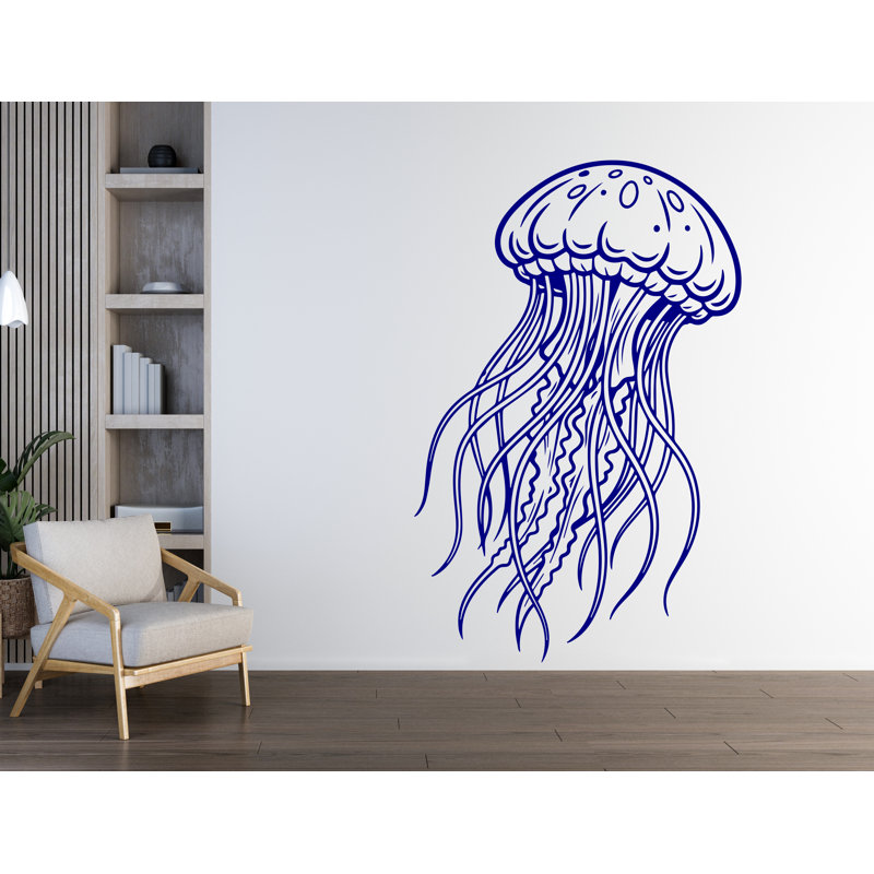 Adhésif décoratif méduse méduse décor méduse art mural animaux de mer décorations murales autocollants vinyle 260DRE, Marine