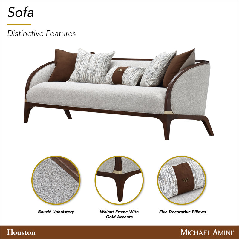 Houston Sofa - Pebble/Walnut