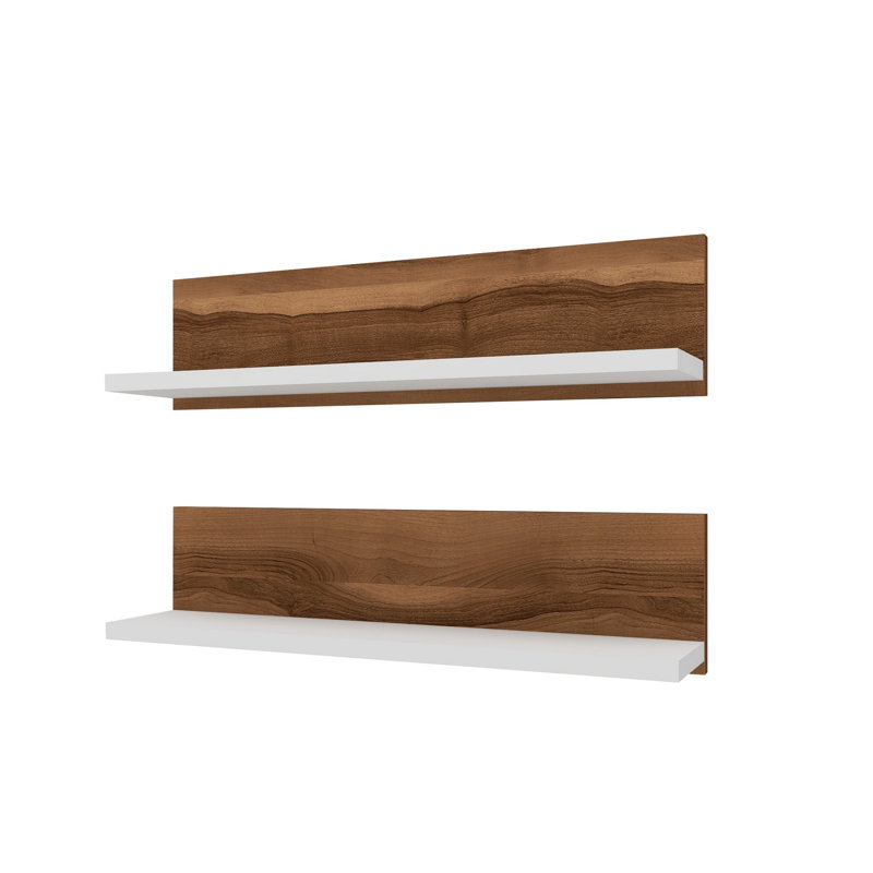 Locelso Floating Shelf, Brown/White