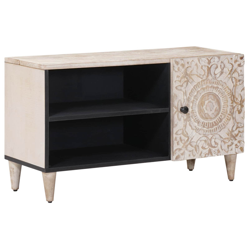  TV Cabinet With Storage With Door Modern Indoor Media Stylish Unit Chic