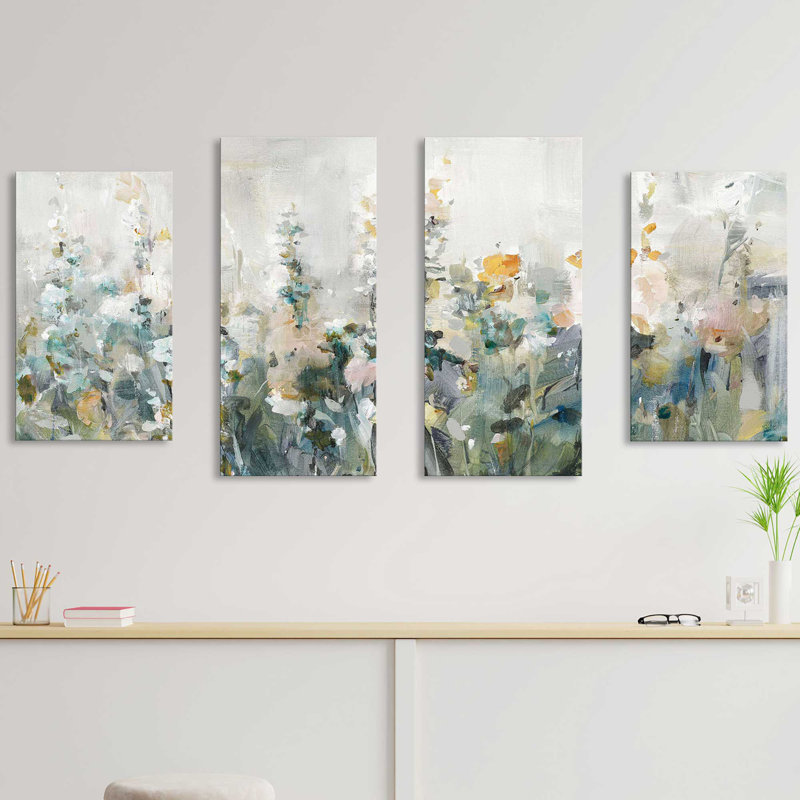 Rustic Garden Neutral - 3 pièces, reproduction sur toile flottante, H 38 po x l 72 po x P 1,5 po