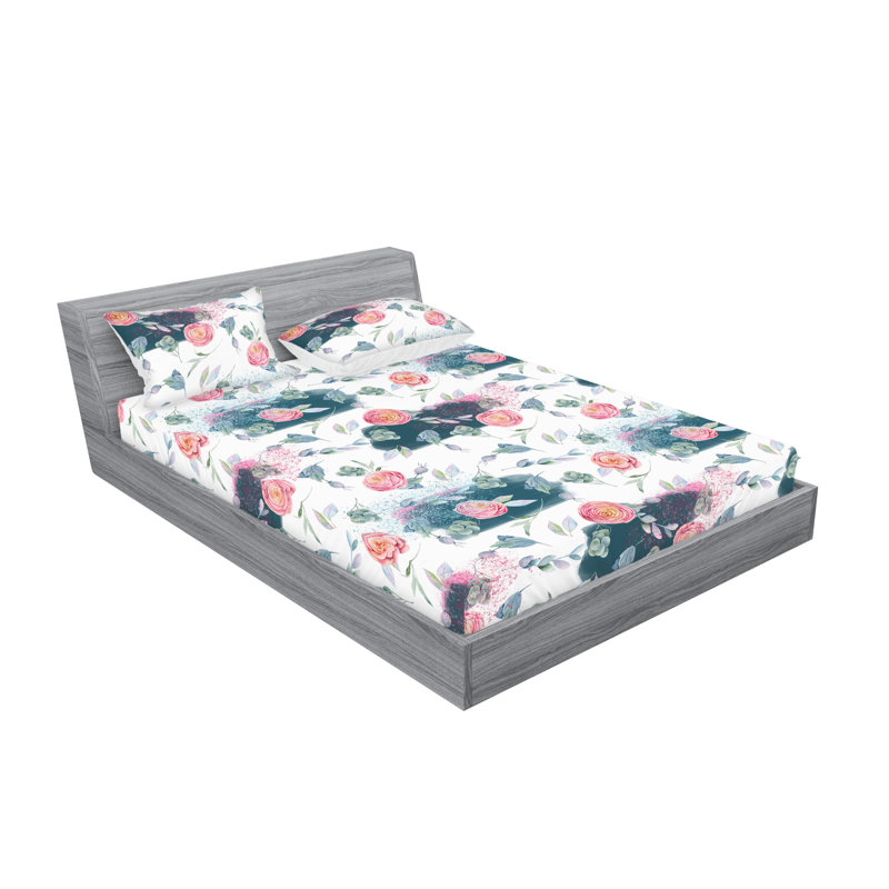 Drap-housse et taies décoratives 3 pièces Ambesonne, Ensemble de draps pour grand lit avec 2 taies d'or