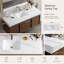 Comptoir de meuble-lavabo à simple cuve en pierre frittée 48 po x 19 po avec lavabo en céramique intégré, comptoir de salle de bain moderne pré-percé, lavabo en céramique encastré-132713008