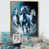 Toile avec cadre flottant or