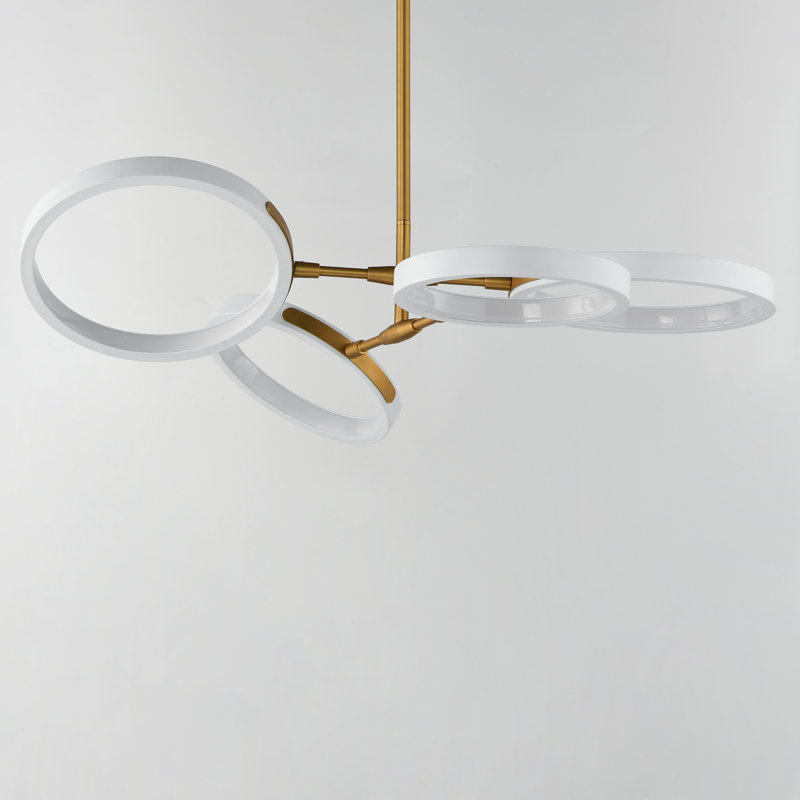 Hoopla-Chandelier, White/Gold