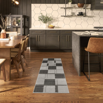 Tapis d'intérieur moderne gris Ebern Designs Reimann
