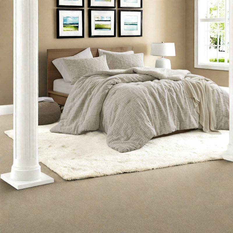Ensembles de literie surdimensionnés en coton matelassé beige Modern Home Comfort