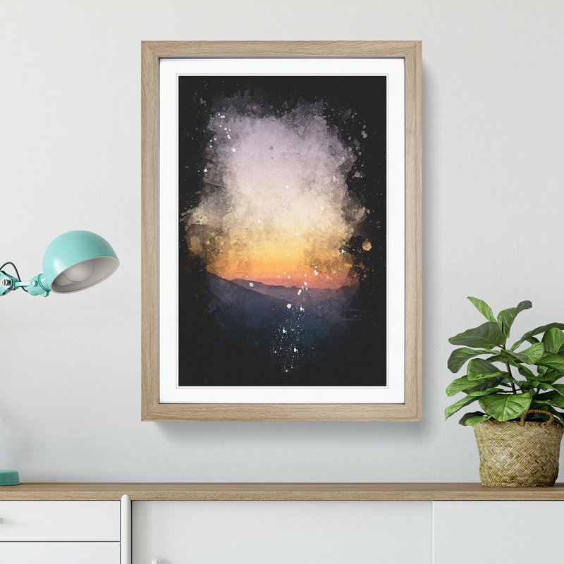 Sunrise in Vigolo Vattaro Italy - Framed Print, 63cm H x 45cm W x 2cm D, Oak Framed