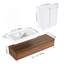 Meuble-lavabo mural 60 po avec lavabo en résine et armoire à 2 côtés, 3 tiroirs à fermeture en douceur, montage mural