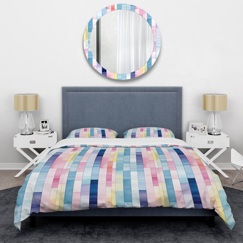 Ensemble de housse de couette en microfibre Watercolor Dreams, Housse de couette simple + 1 taie décorative stan