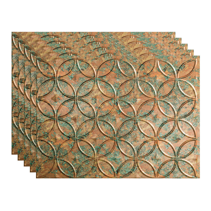 Panneau de dosseret décoratif en vinyle 18 po x 24 po FASÄDE Rings, Fantaisie cuivrée