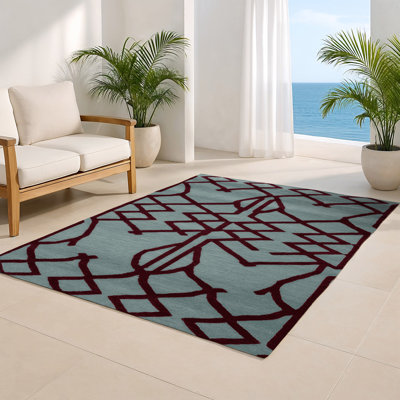 Tapis gris intérieur et extérieur Trellis