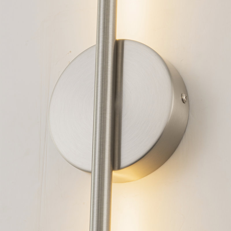 Applique murale semi-encastrée Brynie, Nickel, H 27,6 po x l 4,3 po x P 1,77 po
